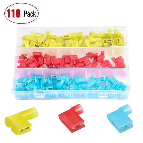 110Pcs Nylon Flag Spade Terminals