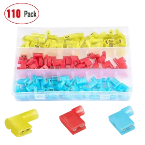 110Pcs Nylon Flag Spade Terminals