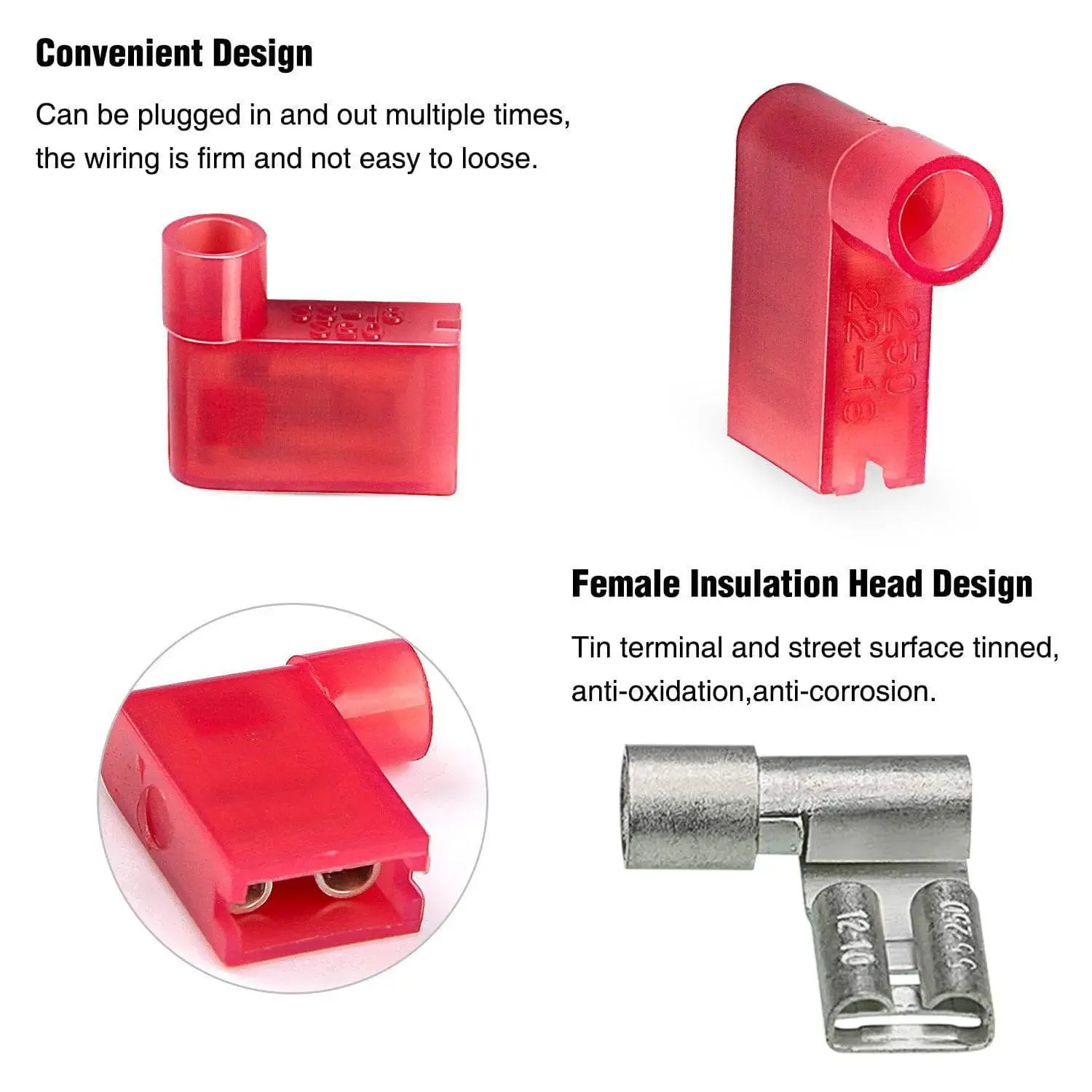 110Pcs Nylon Flag Spade Terminals
