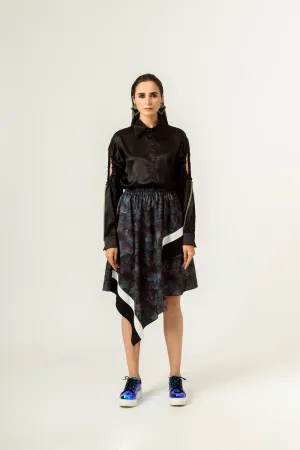 Agitation Print Front Panelled Skirt