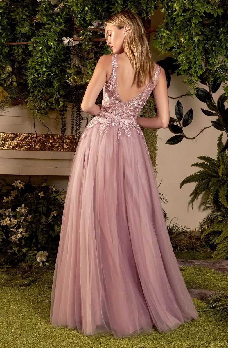 Andrea & Leo A1045: Crystal Embellished Tulle A-Line Dress