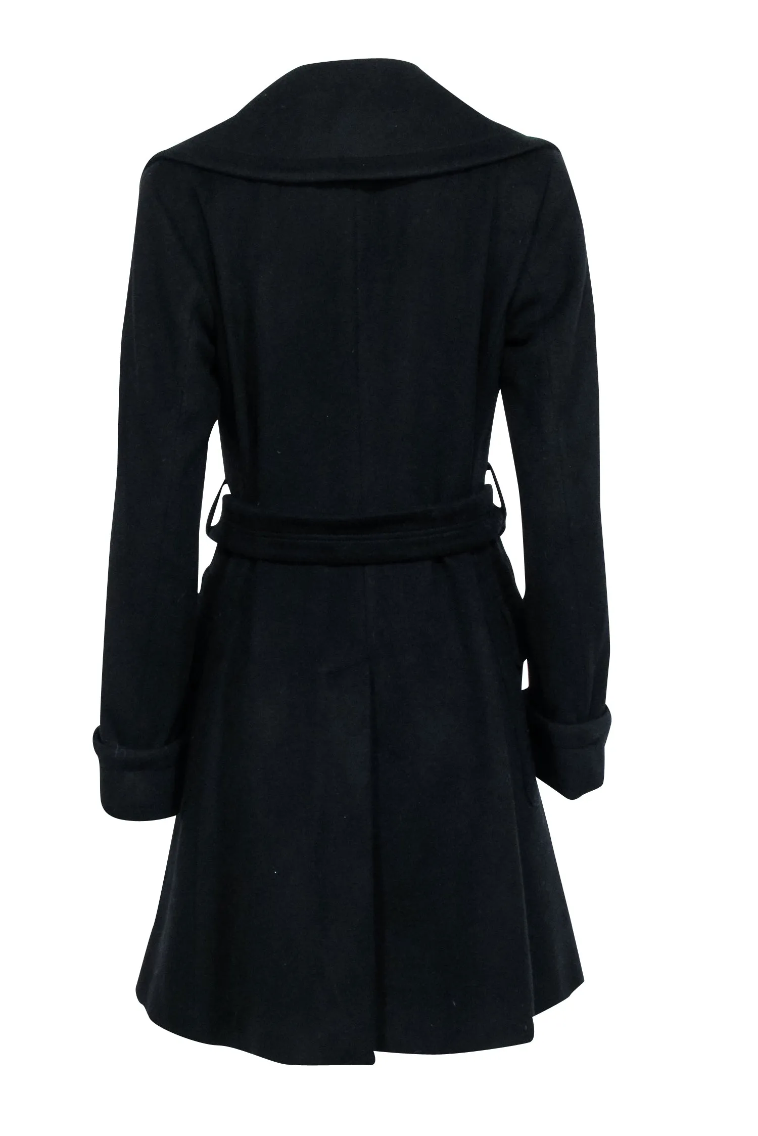 Burberry - Black Wool Blend Double Breasted Short Coat Sz 8