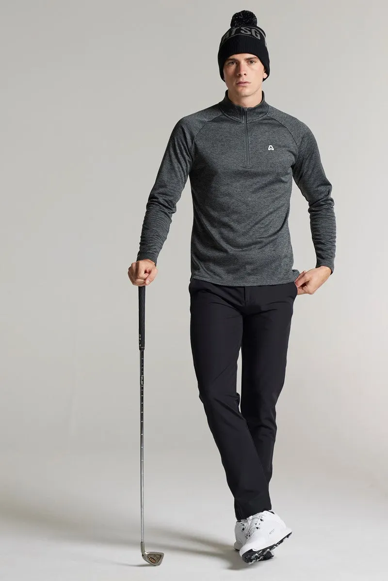 Burnaby Thermal 1/4 Zip Top - Putter Black Marl