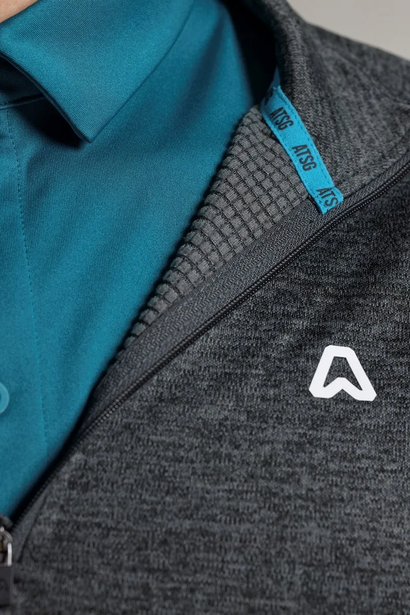 Burnaby Thermal 1/4 Zip Top - Putter Black Marl