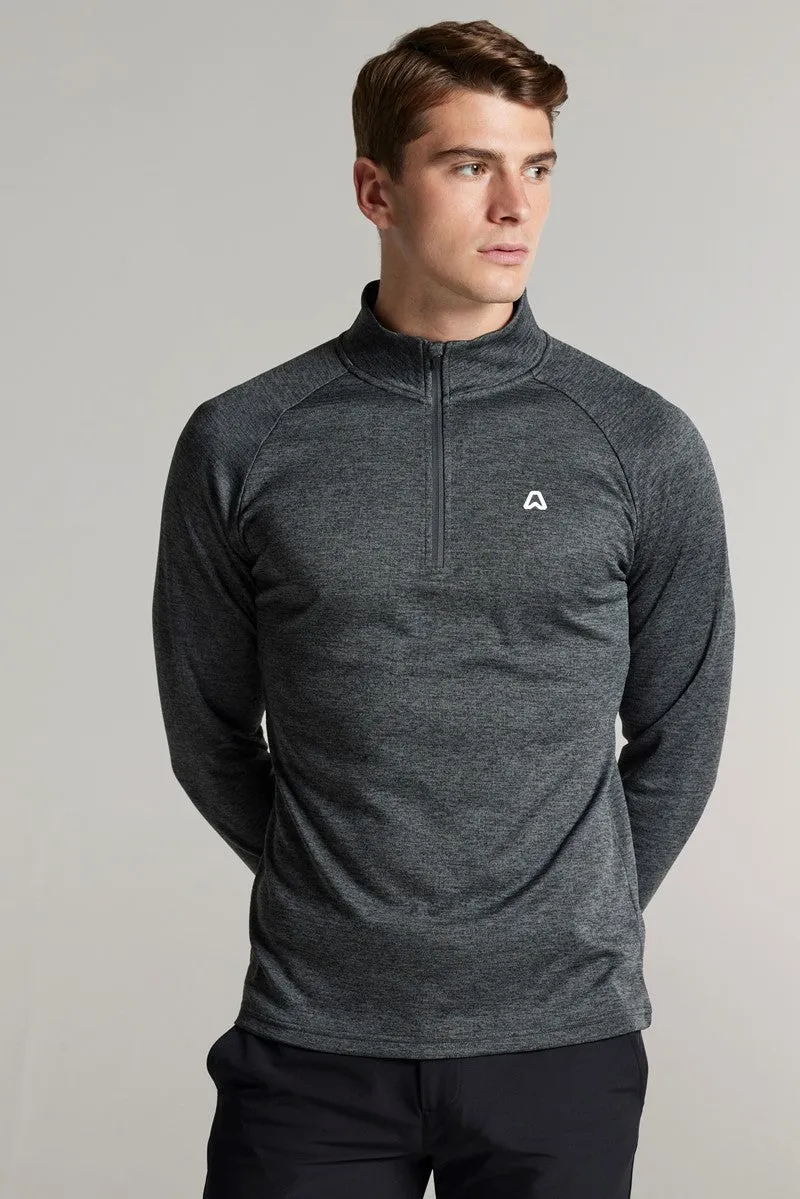 Burnaby Thermal 1/4 Zip Top - Putter Black Marl