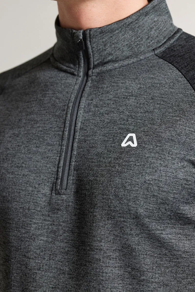 Burnaby Thermal 1/4 Zip Top - Putter Black Marl