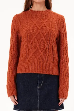 Cable Knit Sweater | Rust