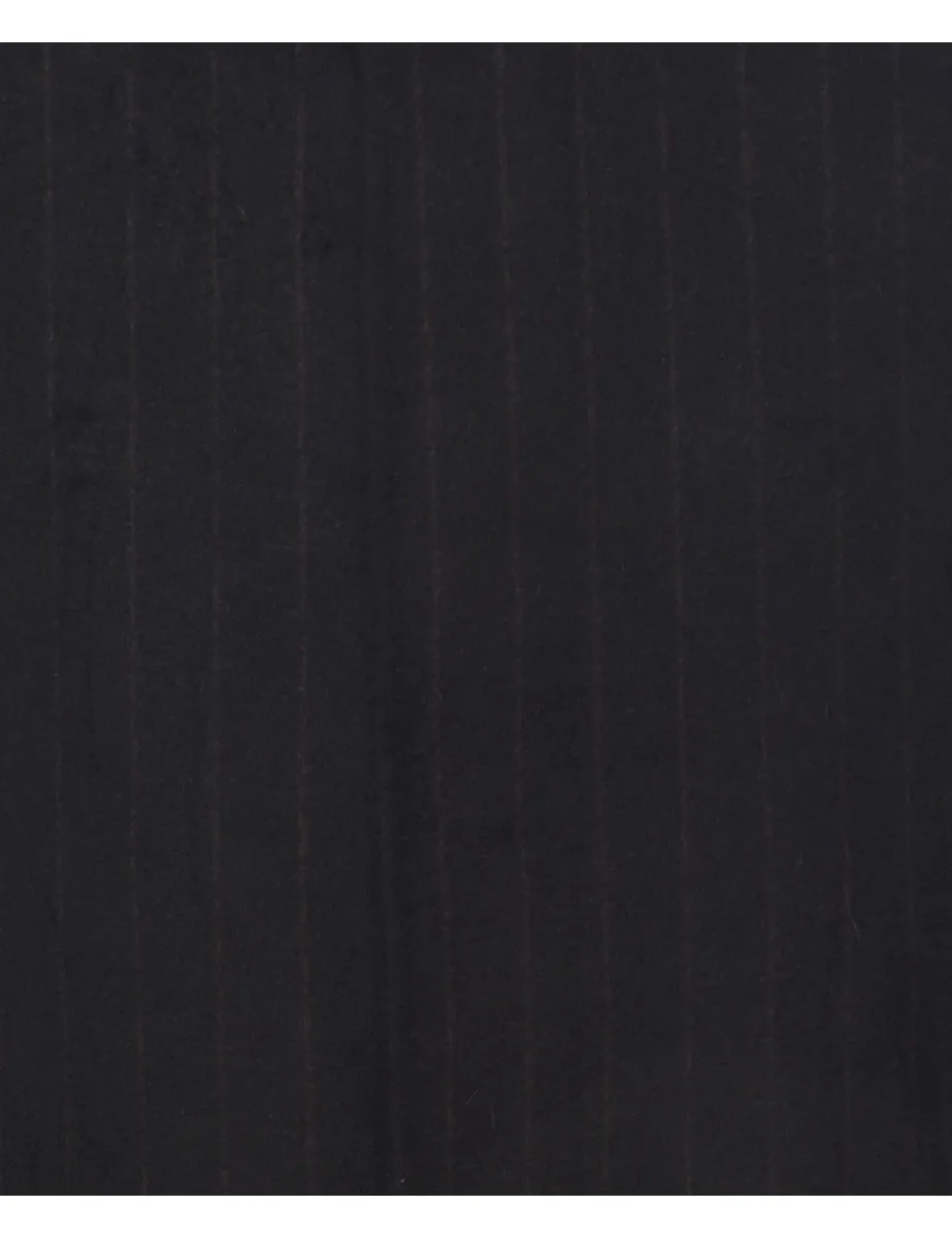 Cashmere Stripy Pattern Coat - L