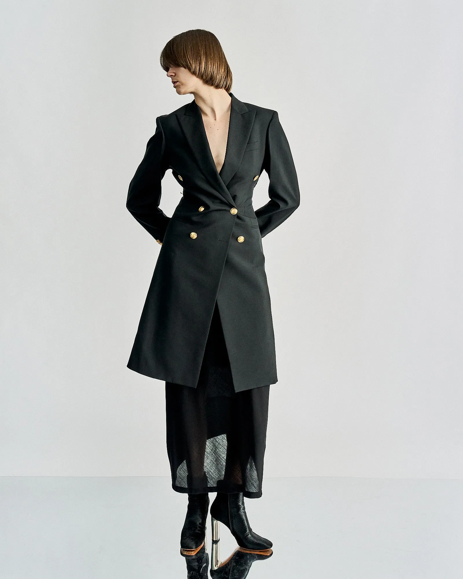 Celine Double breasted gold button coat
