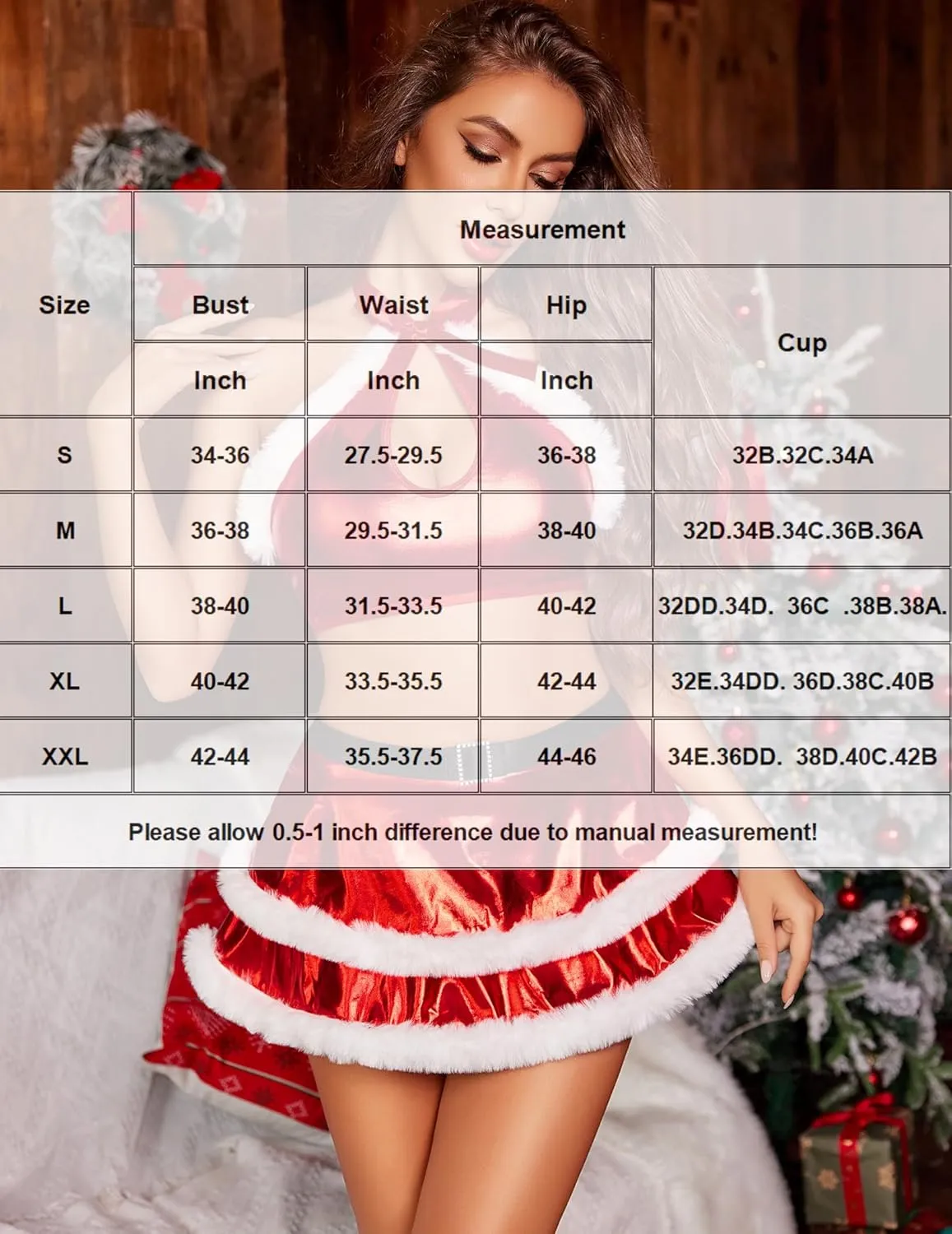 Christmas Outfits Leather Lingerie with Belt