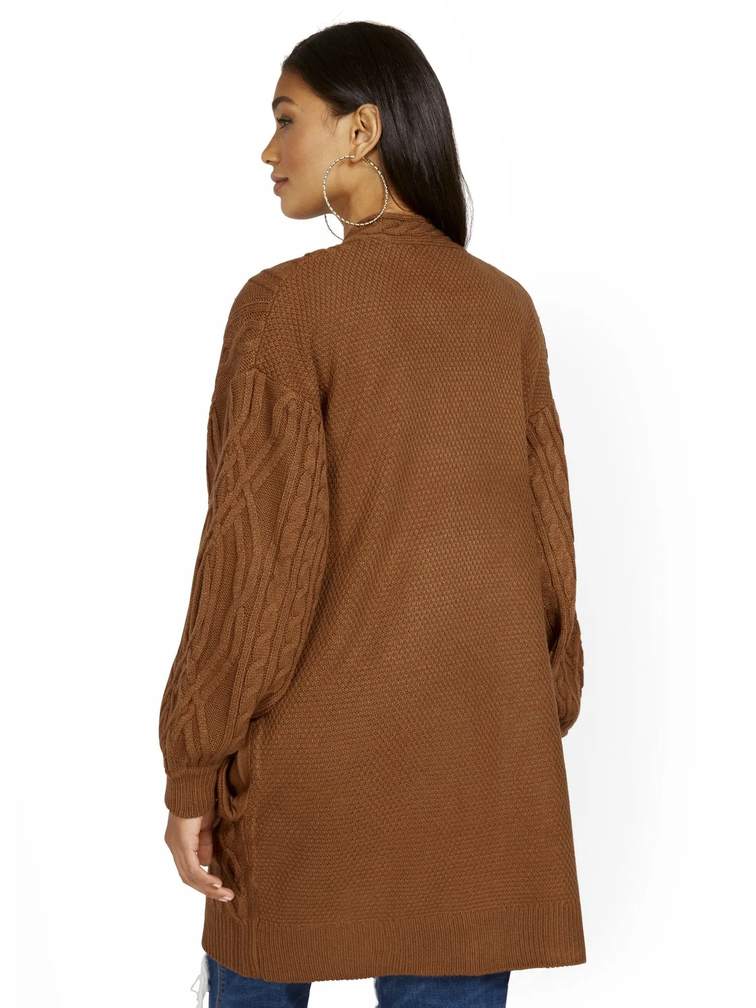 Chunky Cable-Knit Cardigan