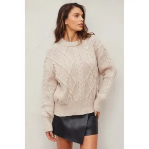 Chunky Cable Knit Sweater CREAM