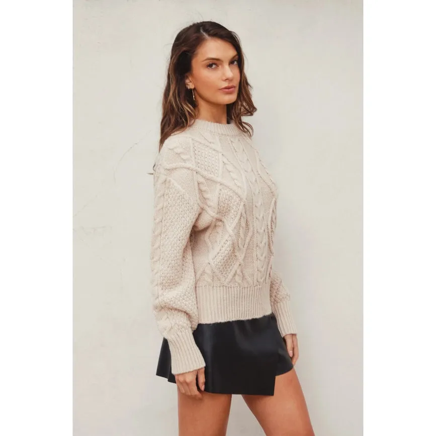 Chunky Cable Knit Sweater CREAM
