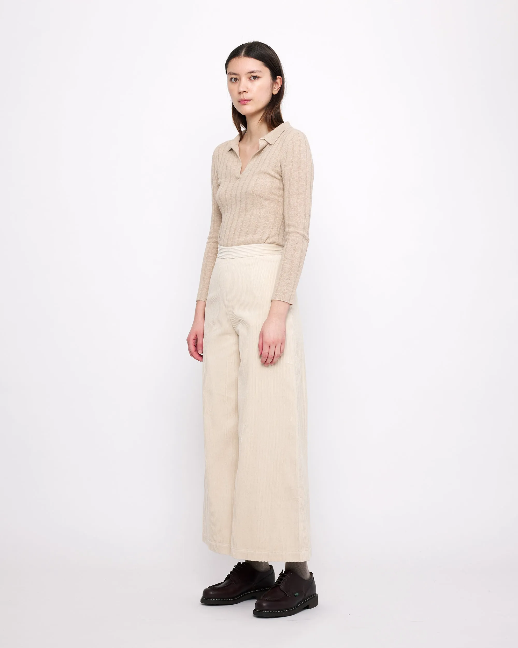 Classic Wide-Legged Trouser - Corduroy Edition - FW24 - Pearl