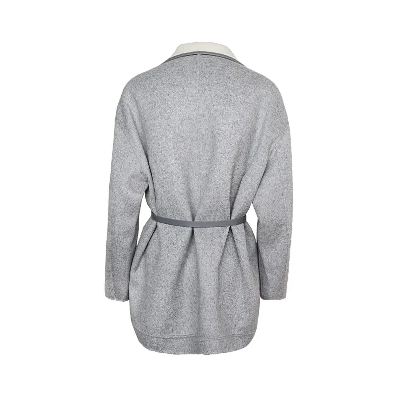 Classy High quality 70% Australian Wool cashmere reversible belted coat wrap coat