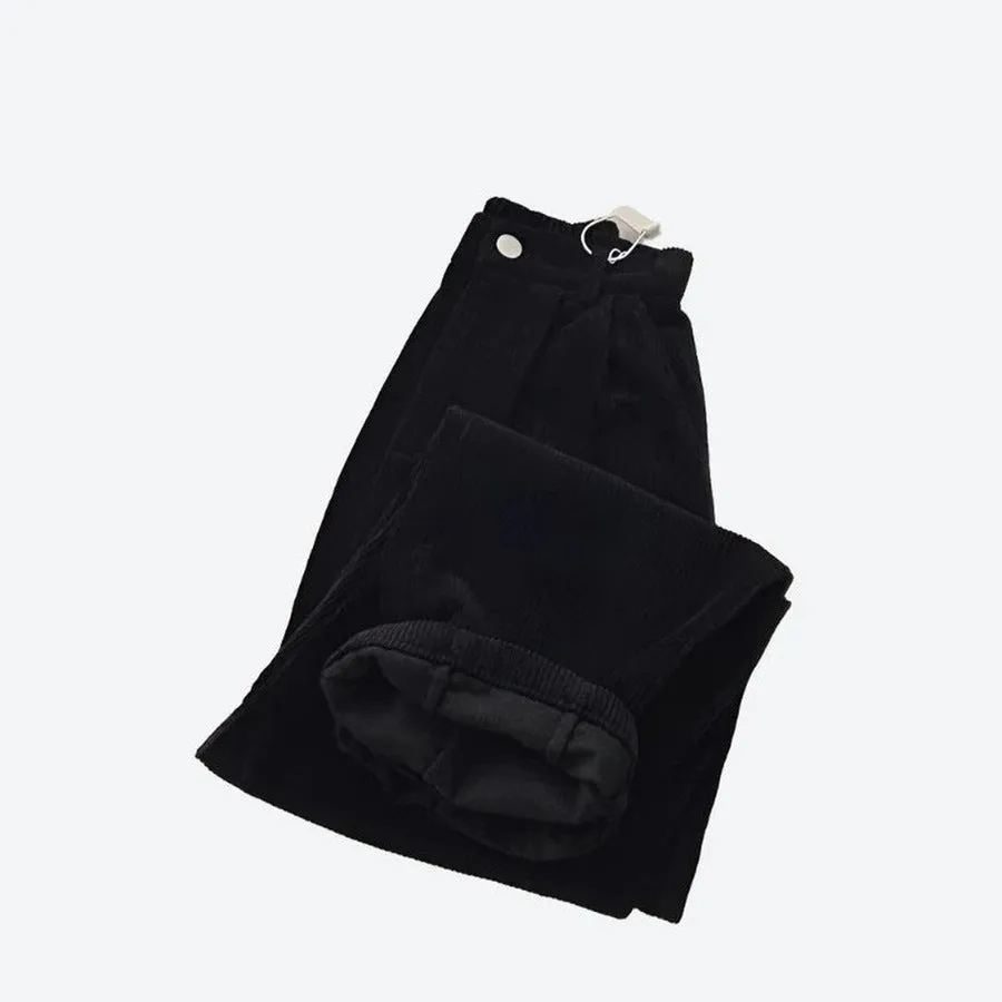 Comfortable High-Waist Corduroy Trousers