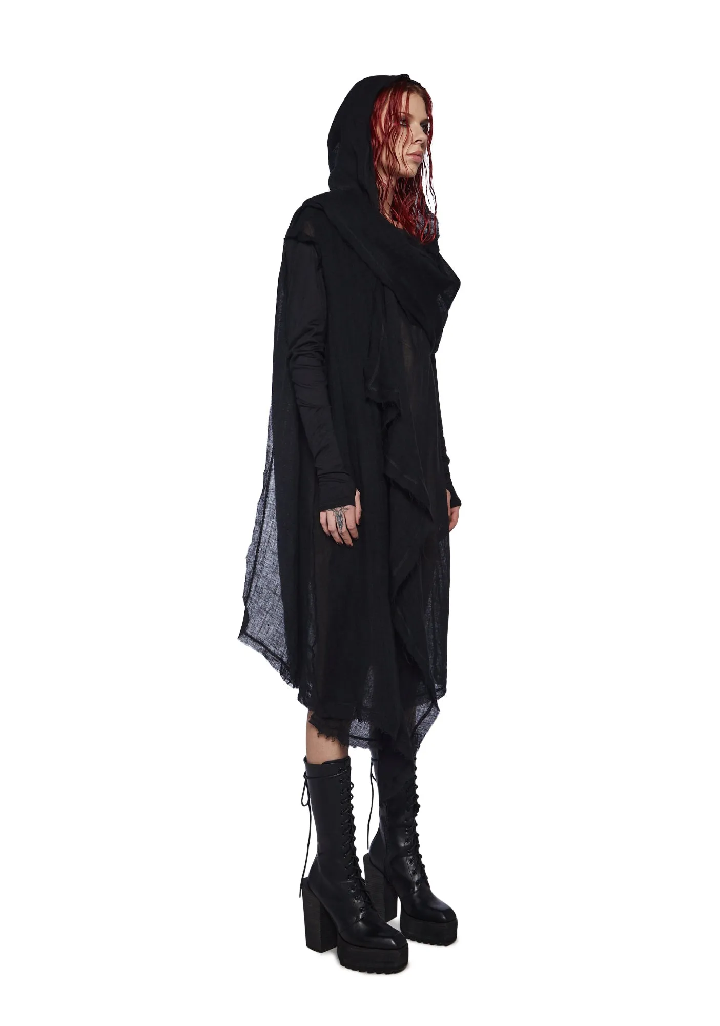 Compression Unisex Hooded Wrap Cardigan