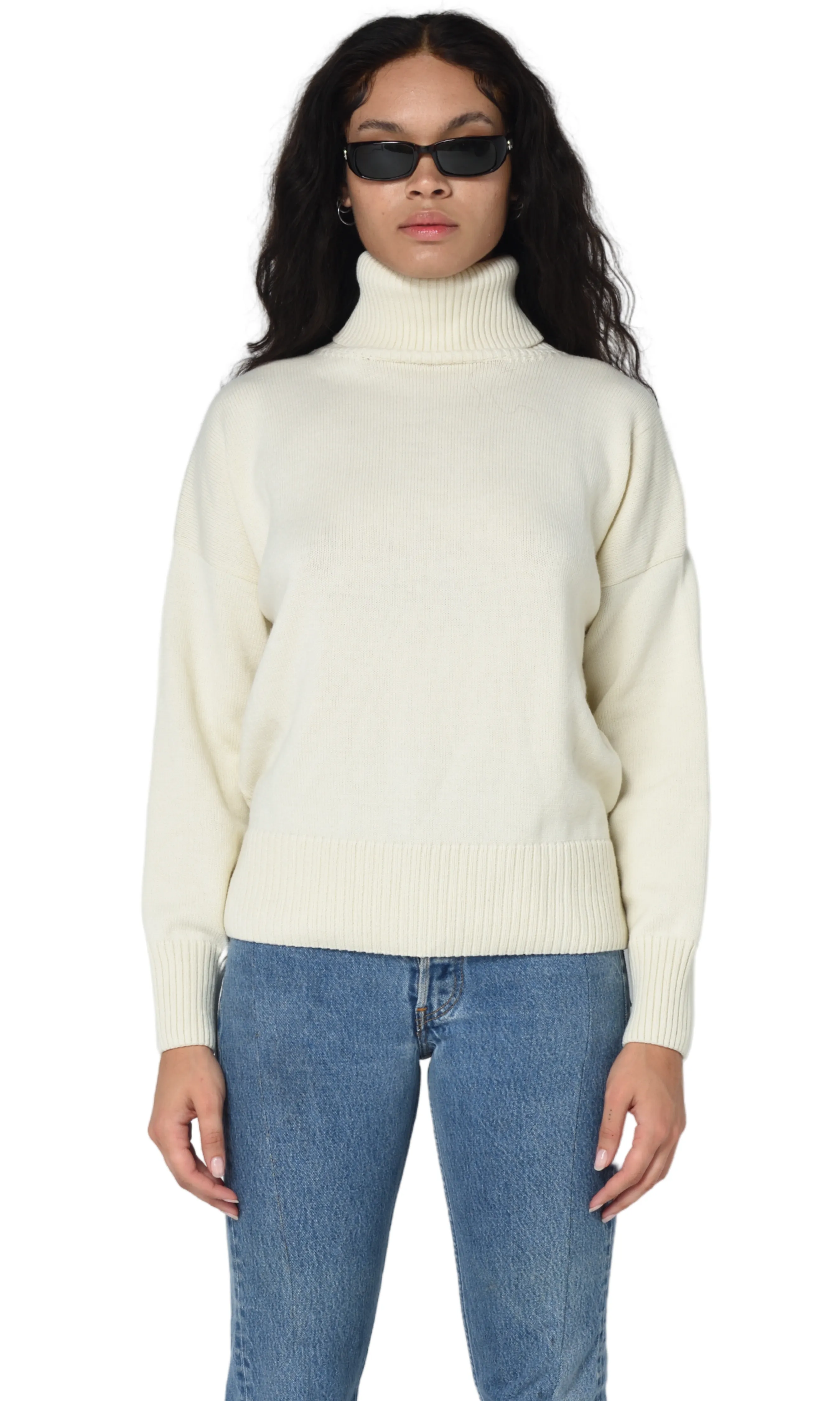 CREAM HEAVY ROLL NECK