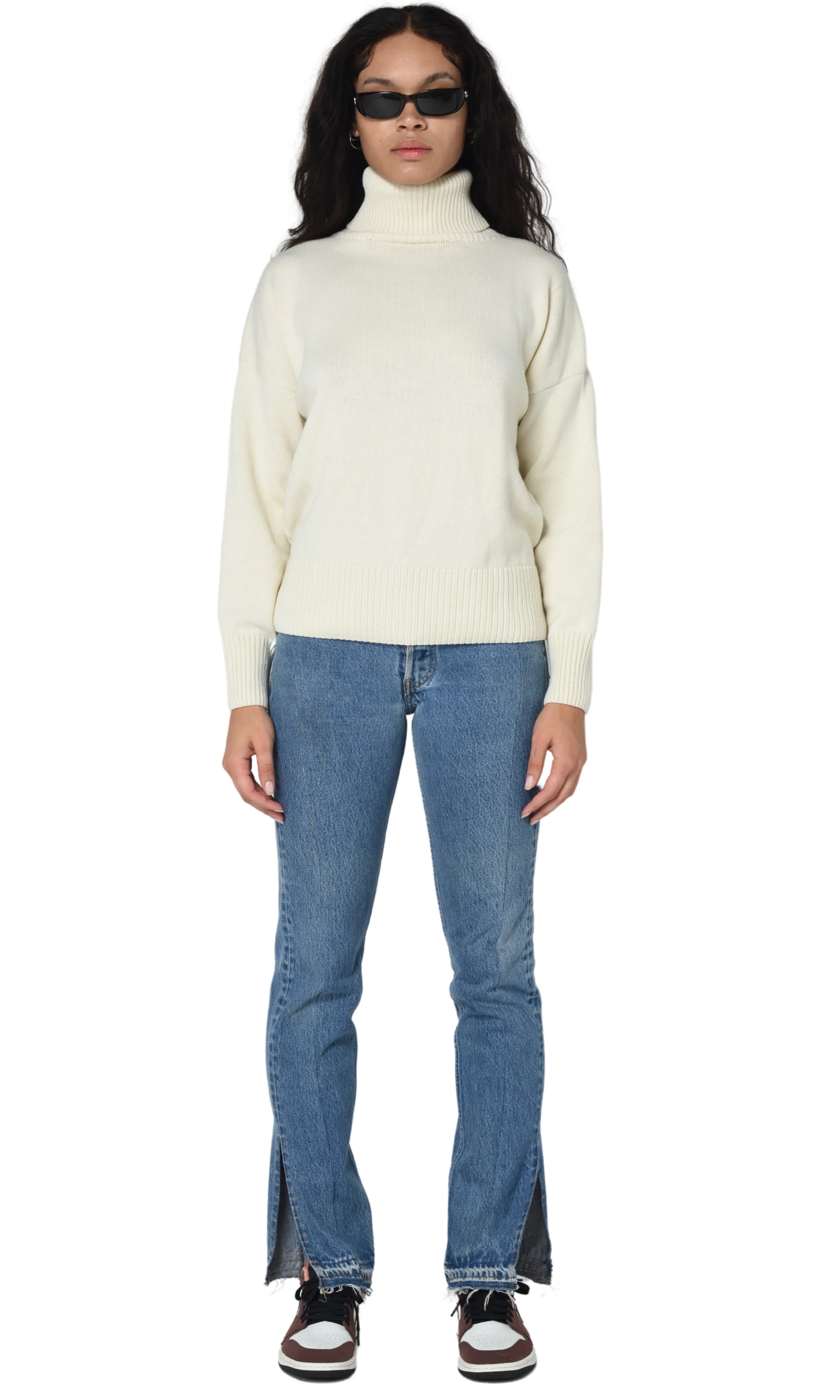 CREAM HEAVY ROLL NECK