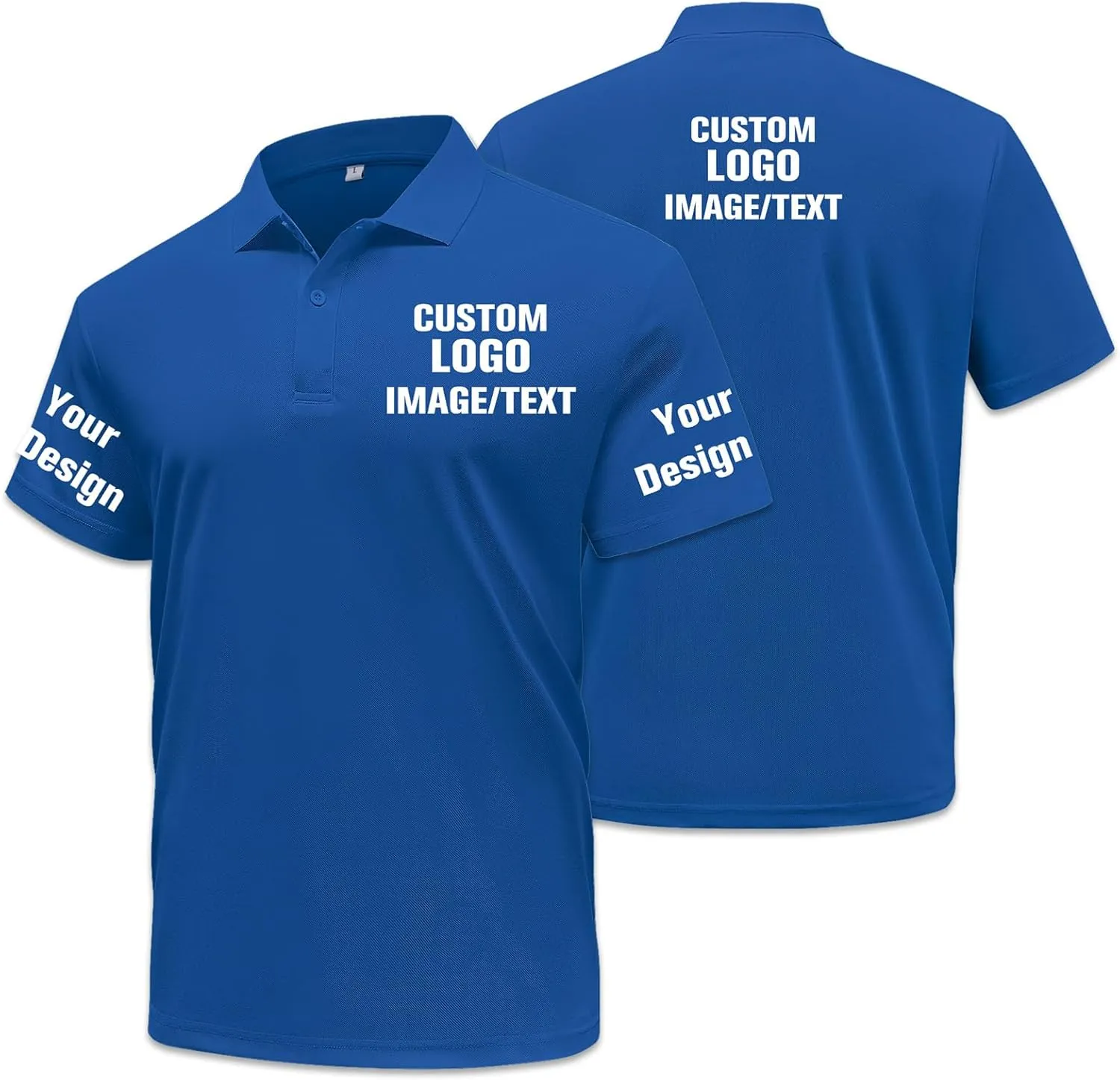 Custom Polo Shirts for Men Women Design Your Own Text/Logo/Photo Personalized Golf Company Work Polo Embroidered Print