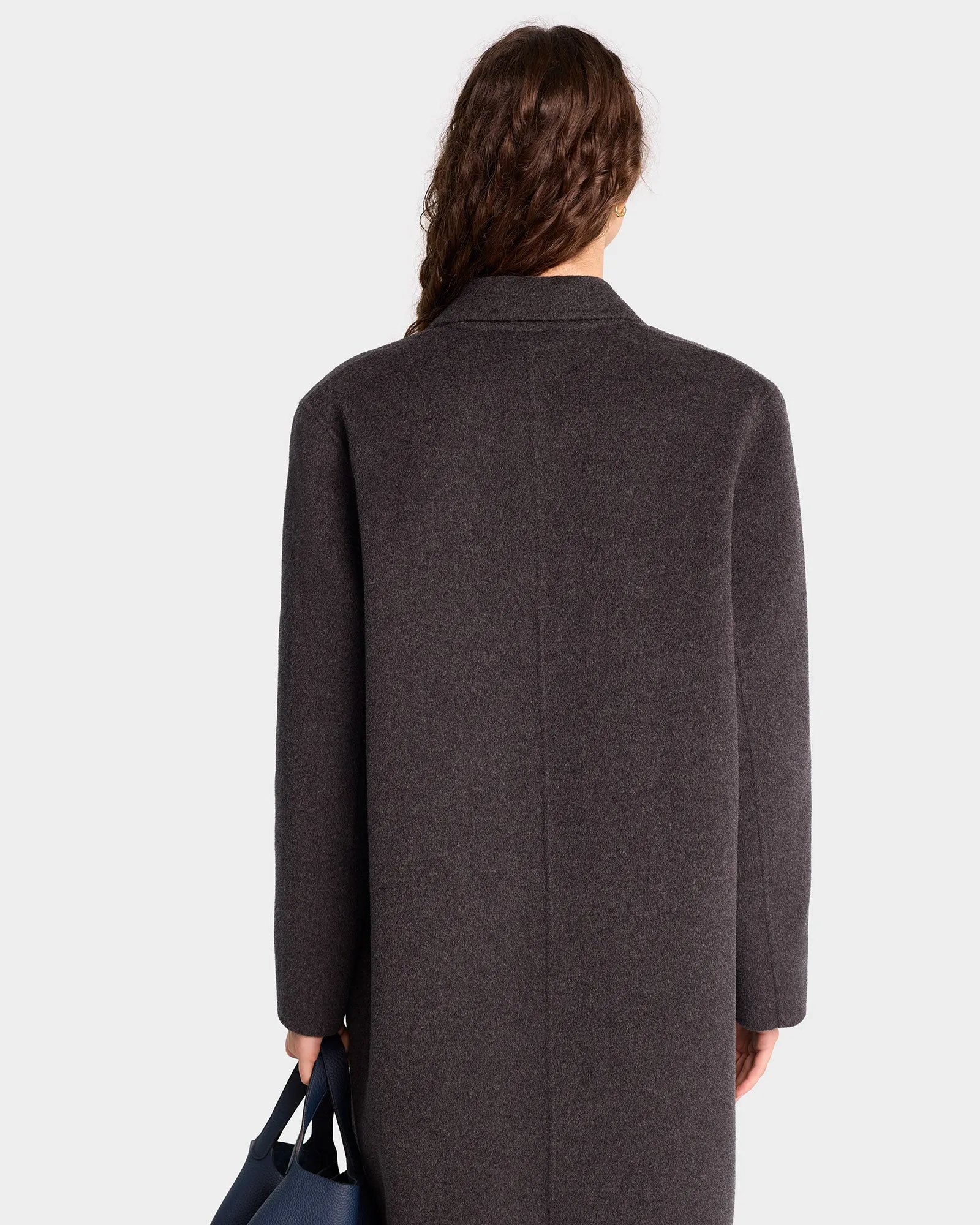 Double Faced DB Cashmere Coat - Anthracite