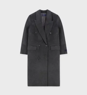 Double Faced DB Cashmere Coat - Anthracite