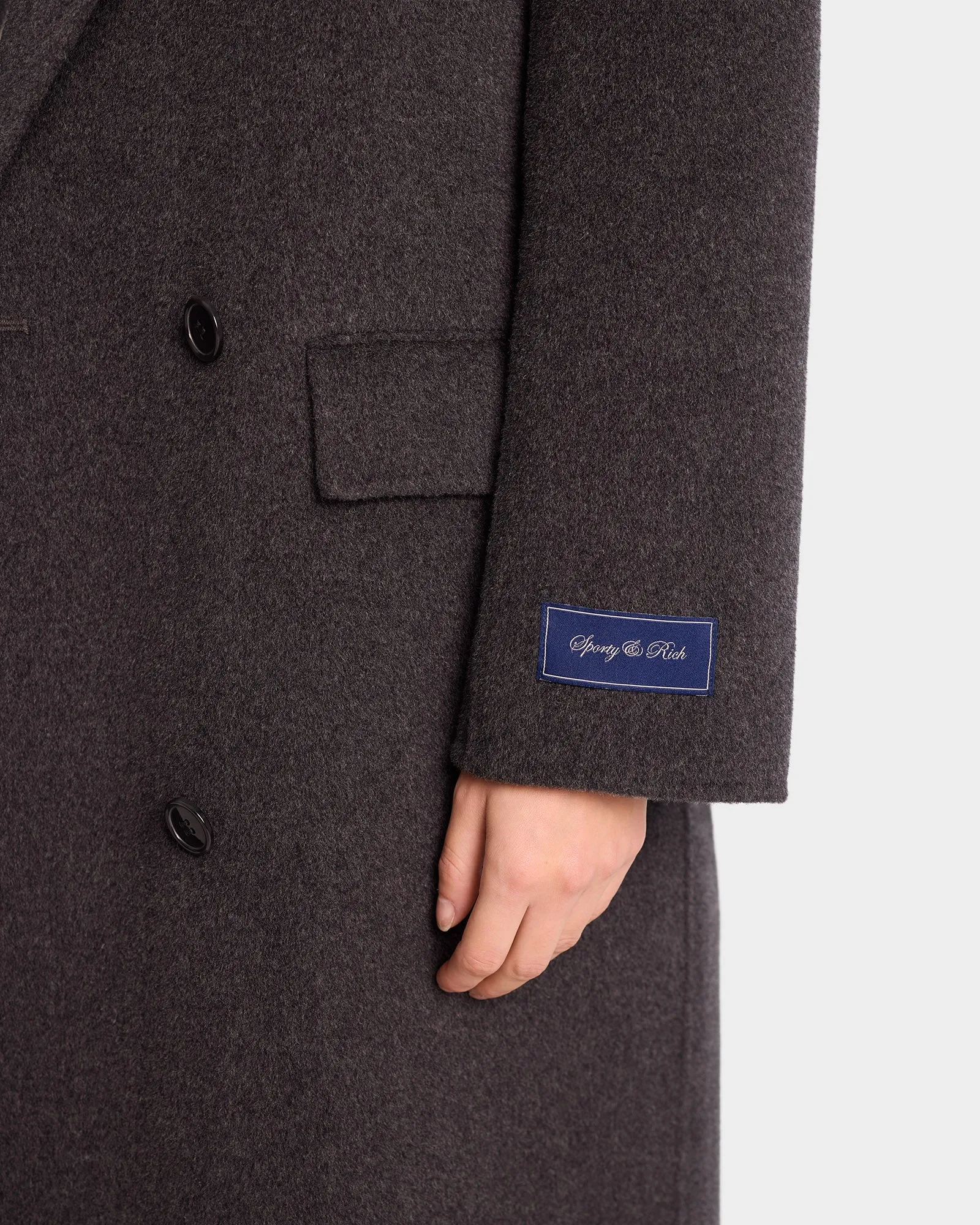 Double Faced DB Cashmere Coat - Anthracite