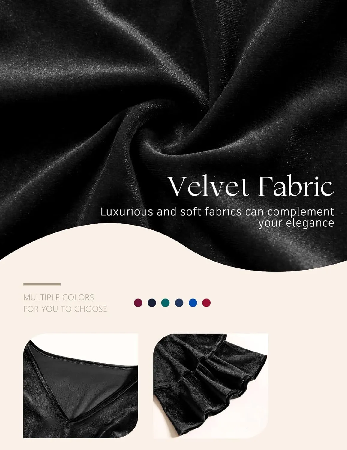 DRESSTELLS Velvet Cocktail Dress for Women, 2024 Christmas Holiday Party Long Sleeve Velour Dresses