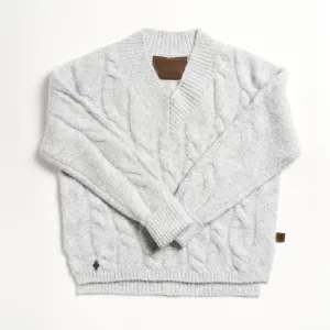 EDMONTON - V-NECK CABLE-KNIT SWEATER