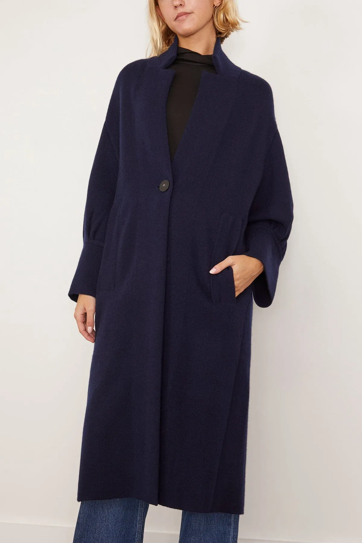Eileen Cardigan Coat in Navy