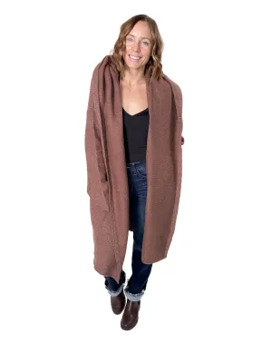 Ellesbeth Oversized Two Pocket Hooded Coatigan- VINTAGE MAUVE