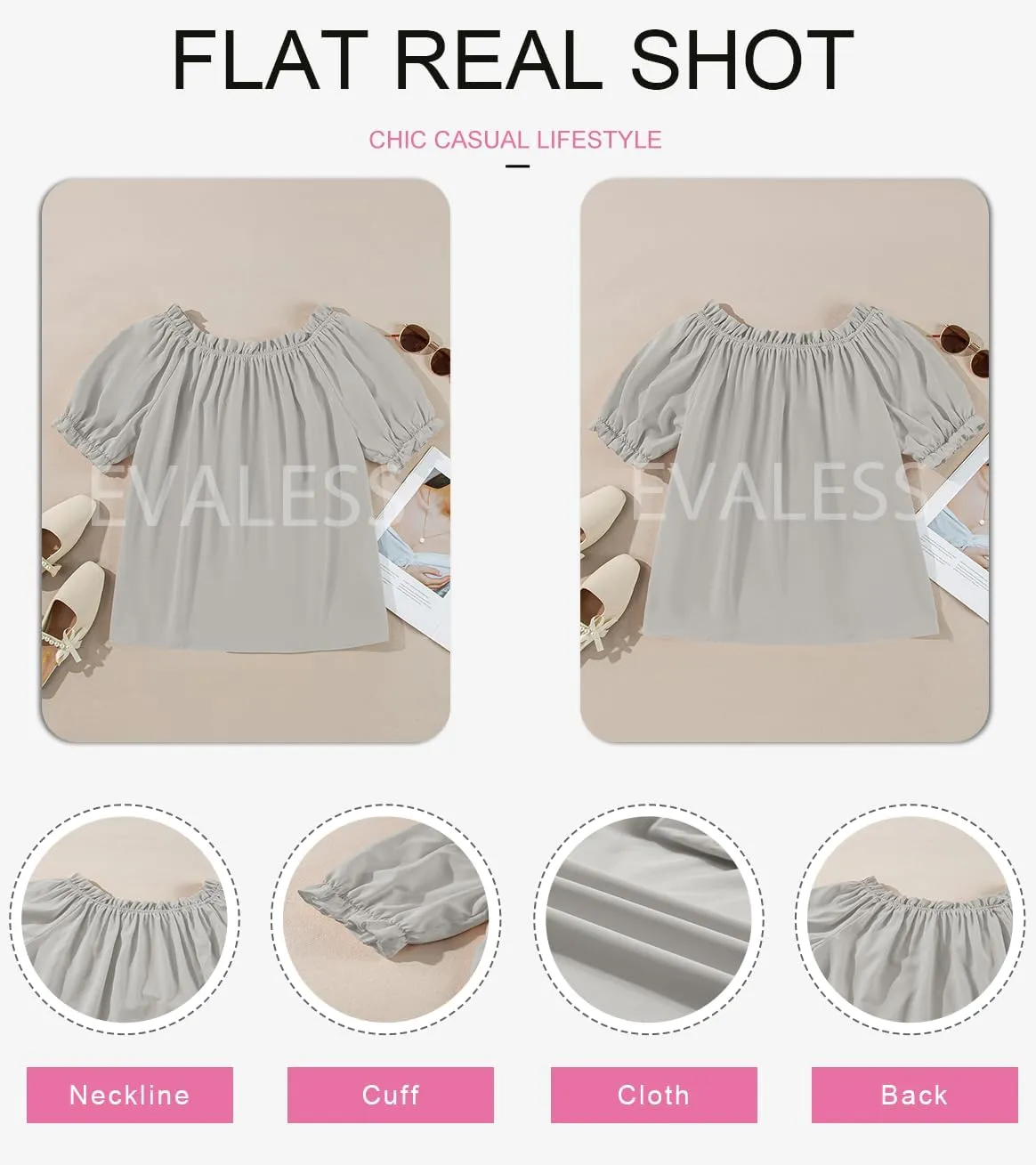 EVALESS Womens Tops Off The Shoulder Blouses for Women Dressy Casual Cute Puff Sleeve T Shirts Fashion 2025