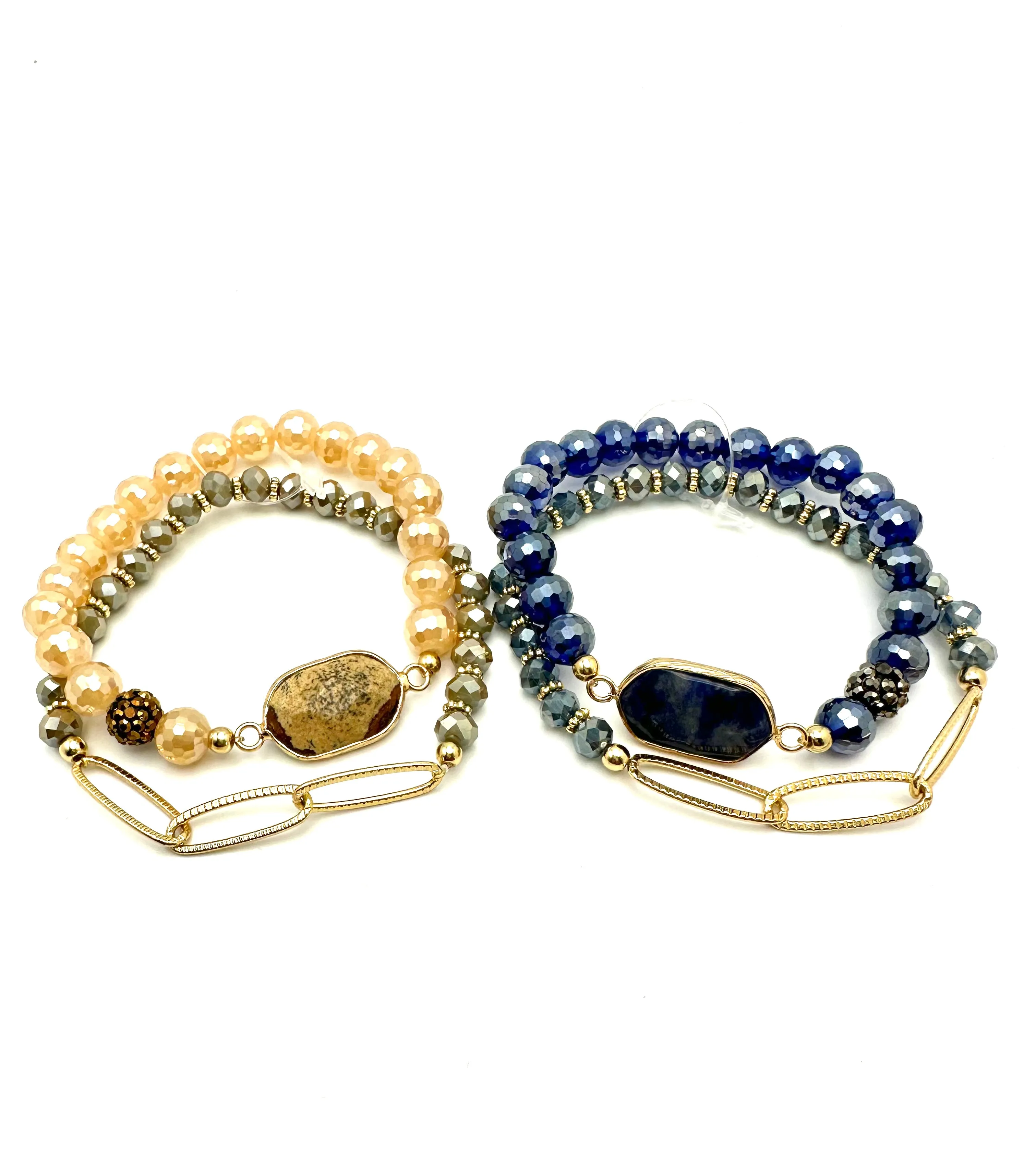 Faceted Crystal Bracelet Set