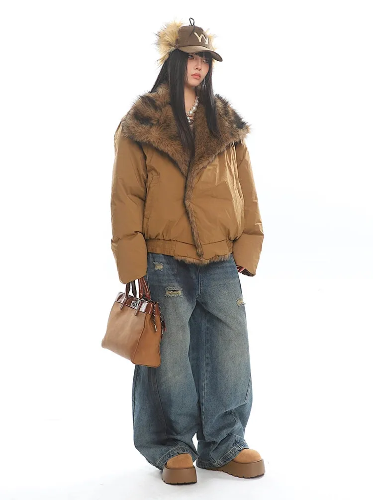 Faux Fur Lined Oversized Puffer Jacket