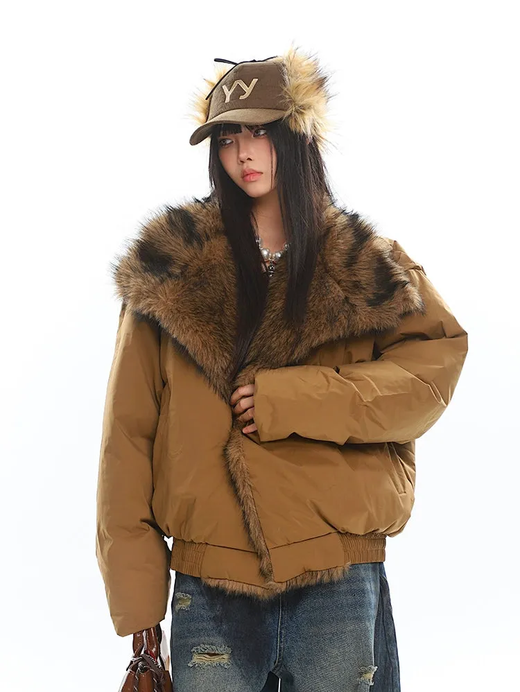 Faux Fur Lined Oversized Puffer Jacket