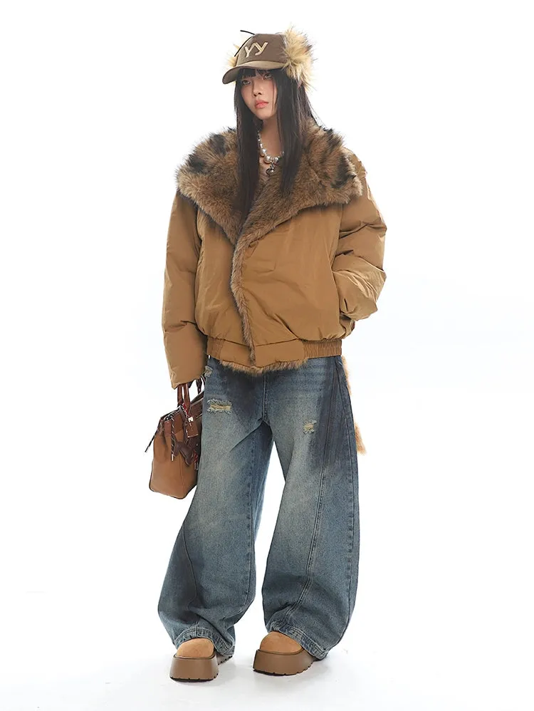 Faux Fur Lined Oversized Puffer Jacket