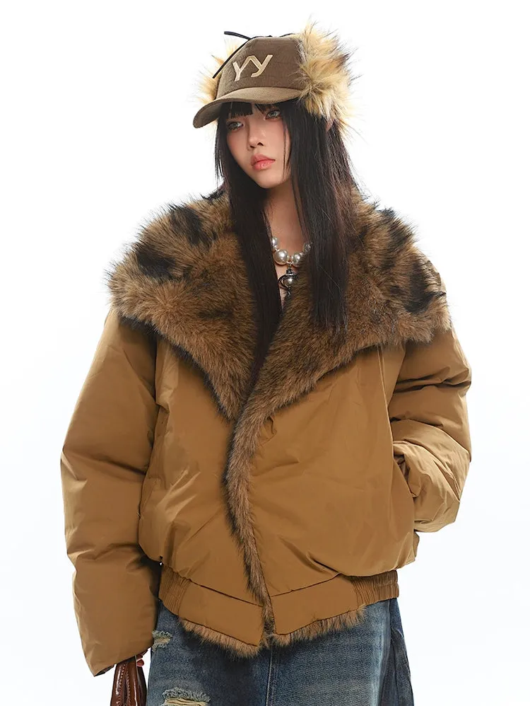 Faux Fur Lined Oversized Puffer Jacket