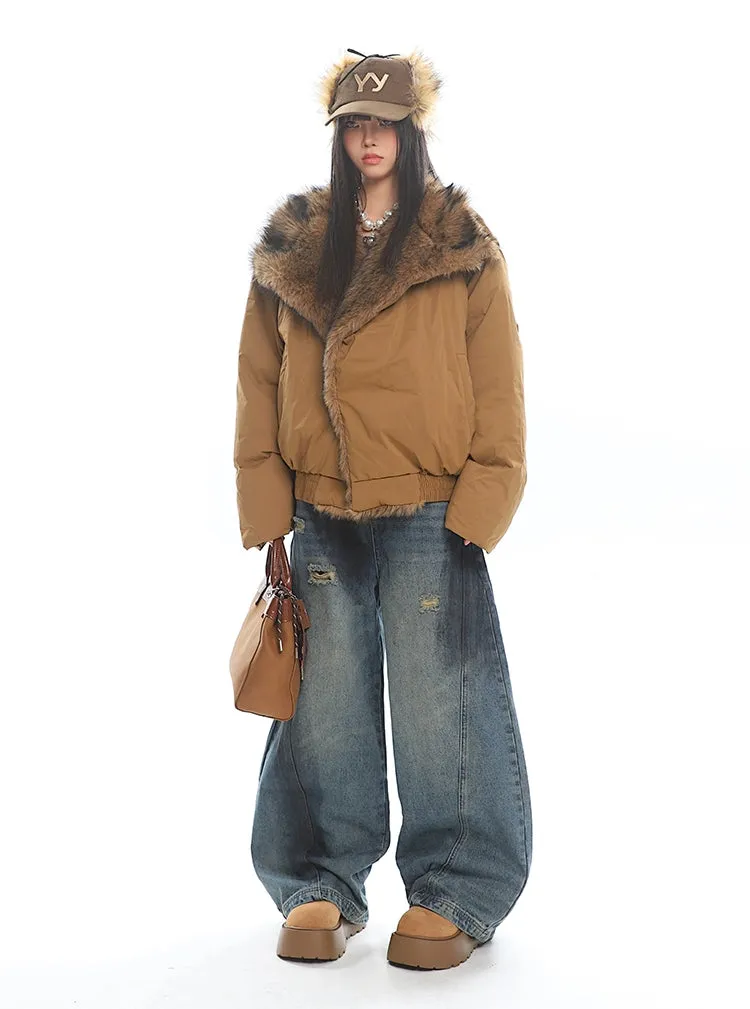 Faux Fur Lined Oversized Puffer Jacket