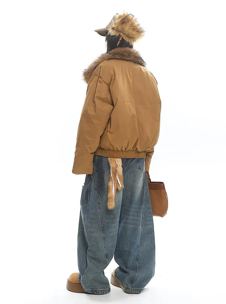 Faux Fur Lined Oversized Puffer Jacket