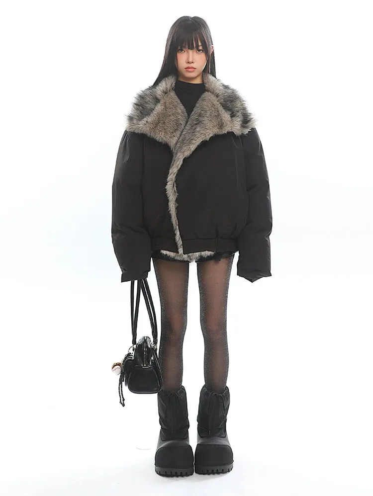 Faux Fur Lined Oversized Puffer Jacket
