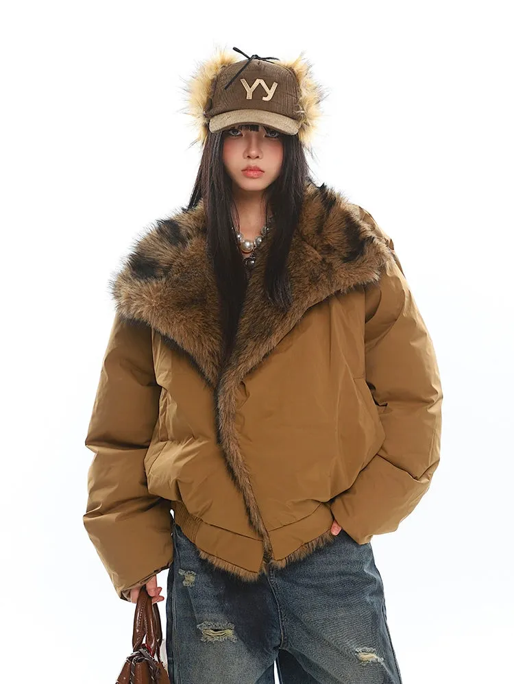 Faux Fur Lined Oversized Puffer Jacket