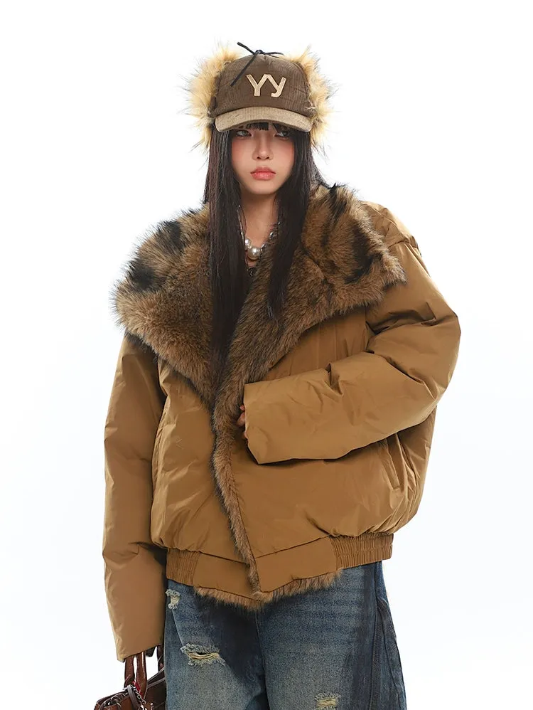 Faux Fur Lined Oversized Puffer Jacket