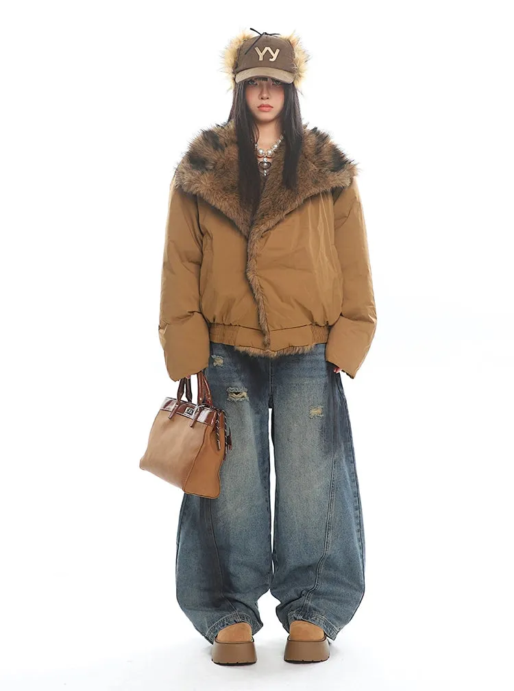 Faux Fur Lined Oversized Puffer Jacket