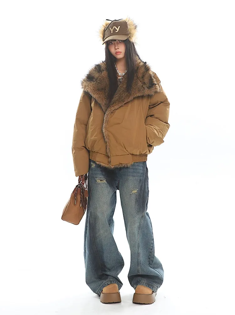Faux Fur Lined Oversized Puffer Jacket