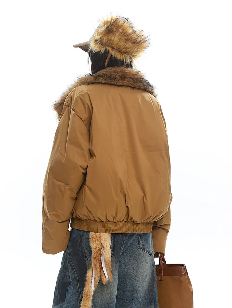Faux Fur Lined Oversized Puffer Jacket