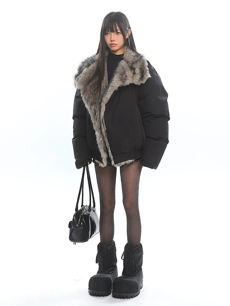 Faux Fur Lined Oversized Puffer Jacket