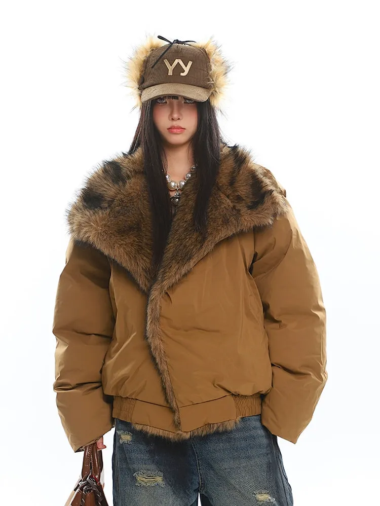 Faux Fur Lined Oversized Puffer Jacket