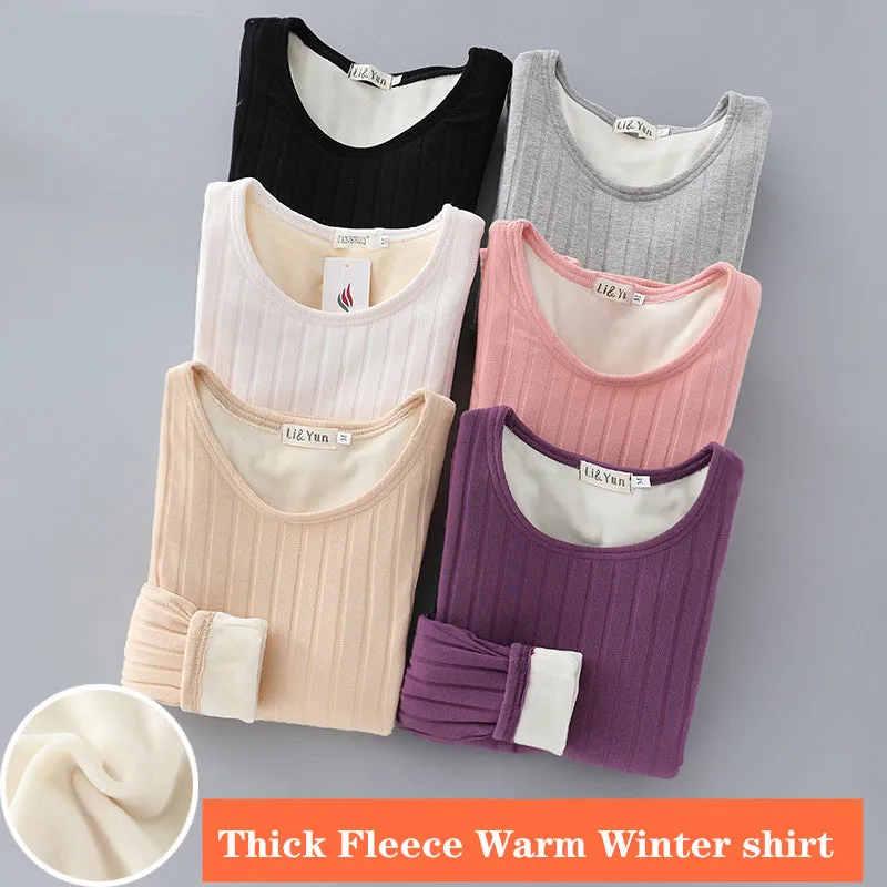 Fleece-Lined Thermal Women's Long Sleeve Tee