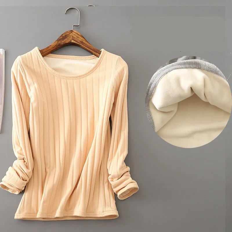 Fleece-Lined Thermal Women's Long Sleeve Tee