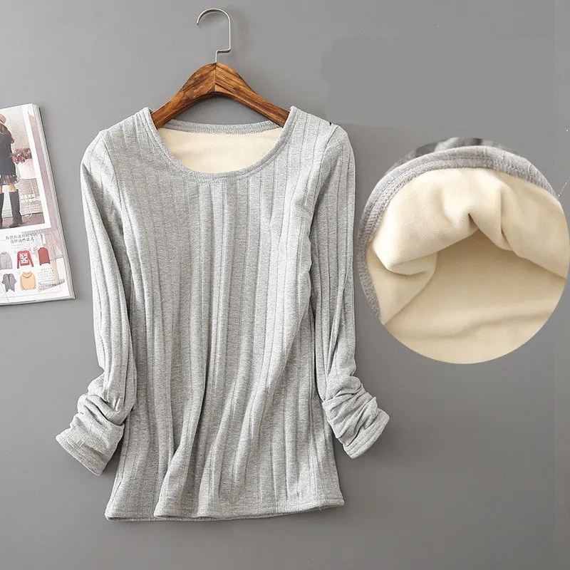Fleece-Lined Thermal Women's Long Sleeve Tee
